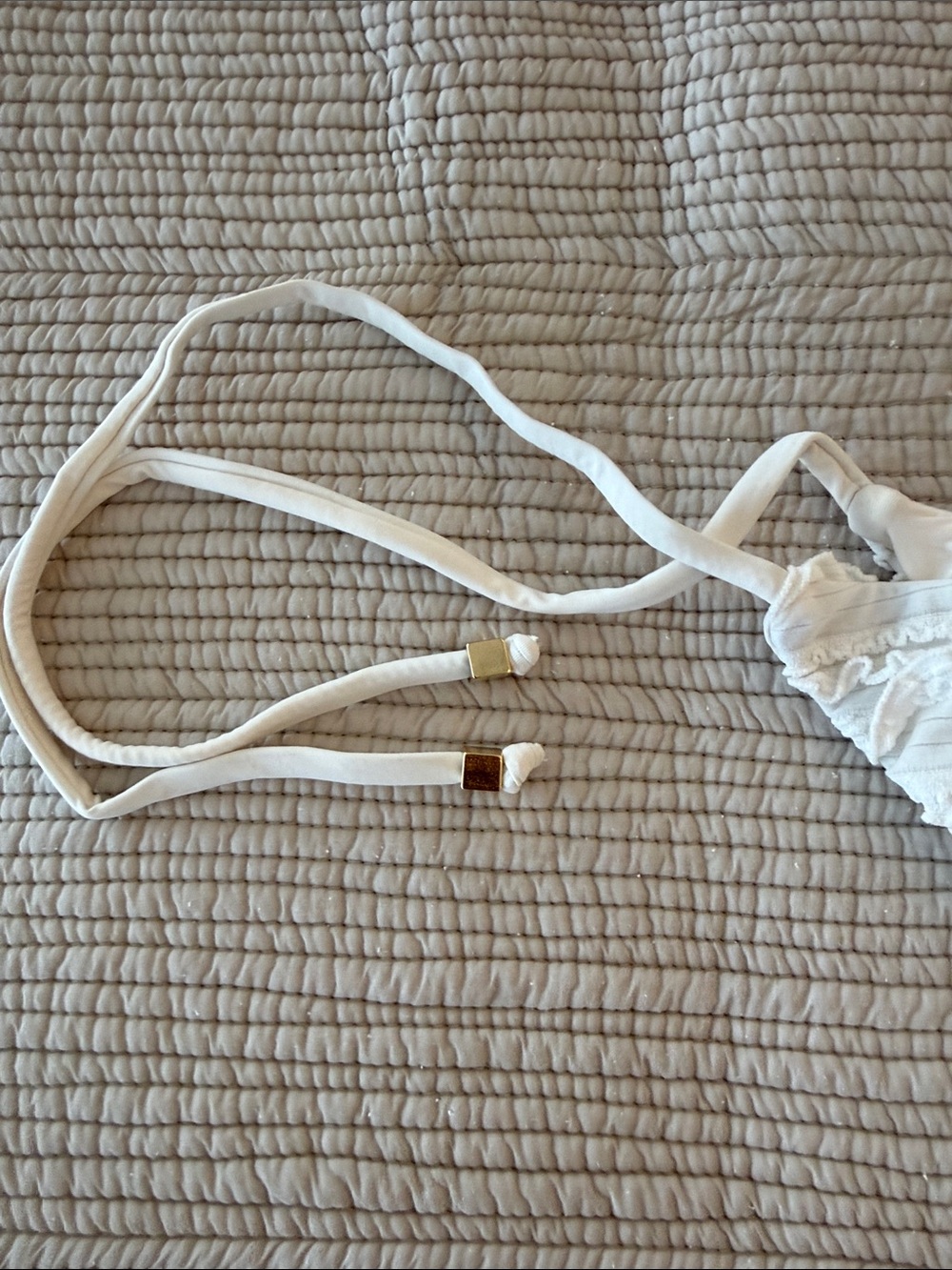FARM Rio White Ruffle Triangle String Bikini - Picture 7 of 9